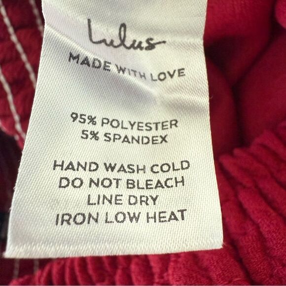 Lulu's Red Wide Leg Jumpsuit with Strapless Design - Picture 6 of 7